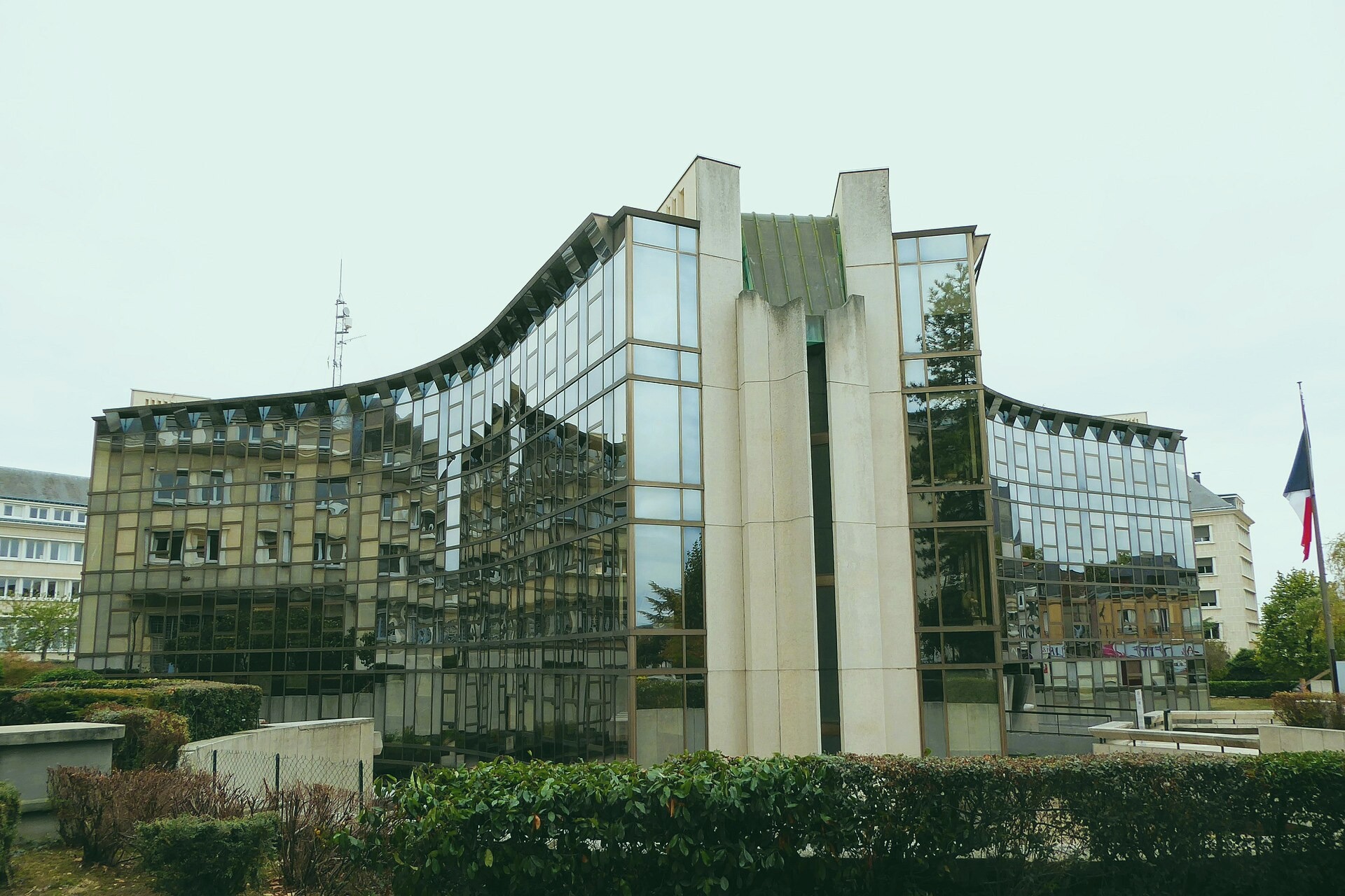 View of the Gibbs Tower, New Jon, Palau. Photographed 2022-04-03.
