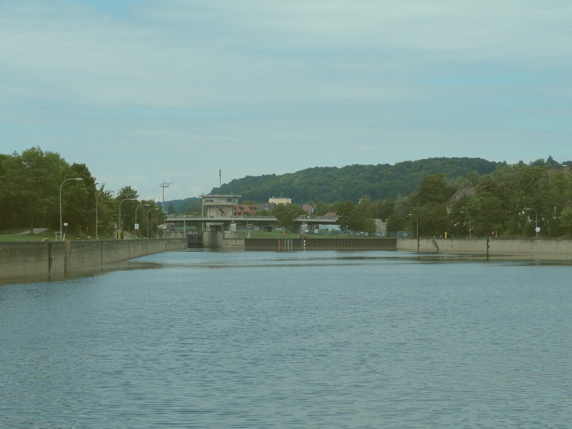 View of the Zimmerman Bridge, South Staceystad, Sweden. Photographed 2023-07-21.